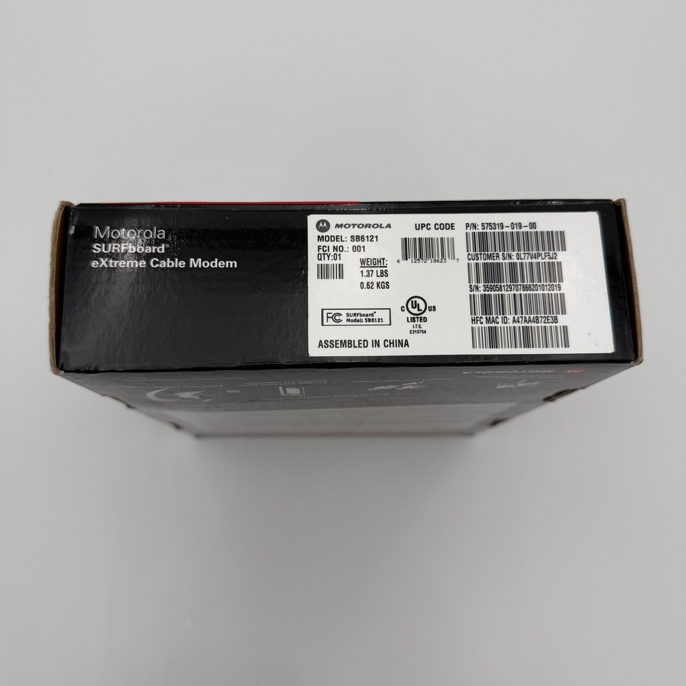 Motorola SURFboard eXtreme Cable Modem SB6121 DOCSIS 3.0 Black - Picture 3 of 8